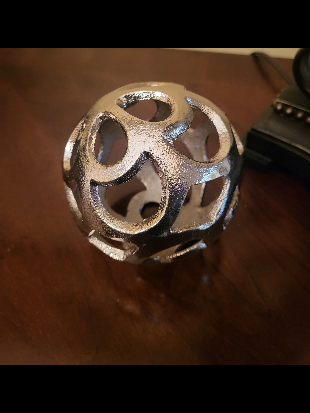 Decorative Openwork Sphere - Metallic Silver